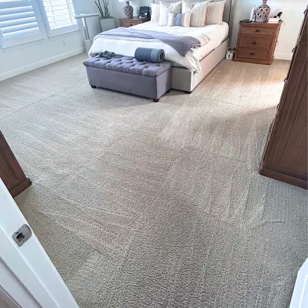 Bedroom carpet with fresh grooming lines before a home listing in Colleyville
