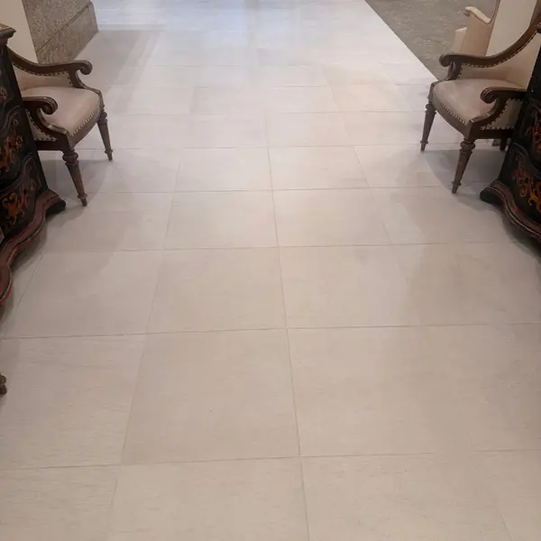 Office reception tile floor after commercial tile and grout cleaning in Colleyville