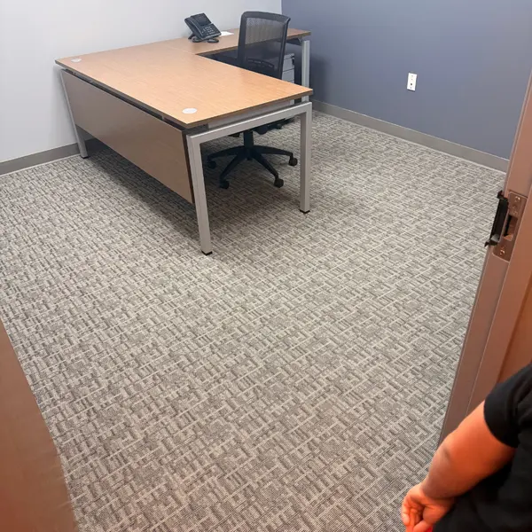 Private office carpet after commercial carpet cleaning in Flower Mound