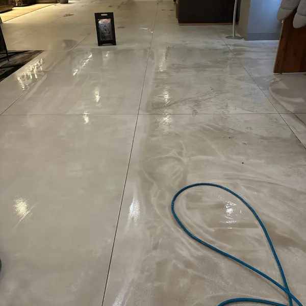 Office lobby tile floor during commercial tile and grout cleaning in Keller