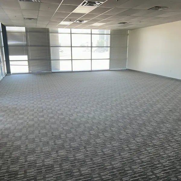 Open office carpet tile after commercial carpet cleaning in Northlake