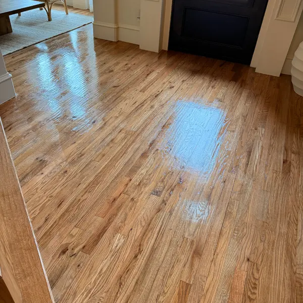 Entry and living area hardwood after fall cleaning in Northlake