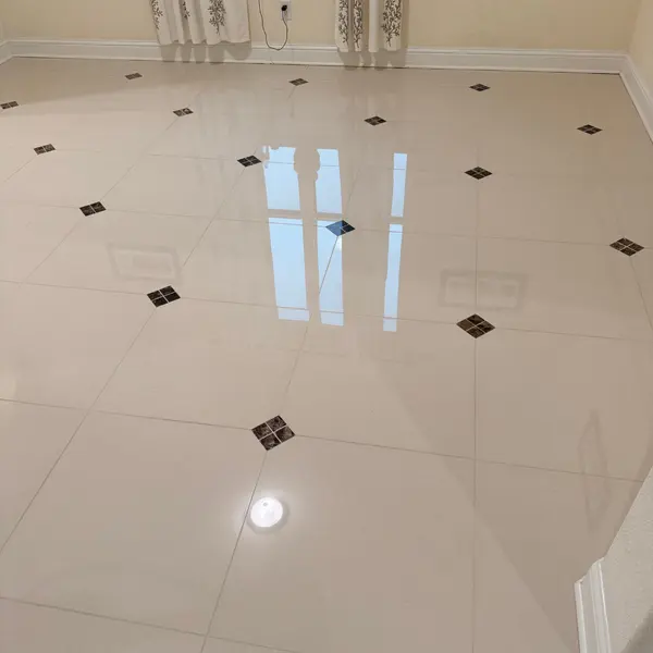 Foyer tile floor after tile and grout cleaning in Colleyville
