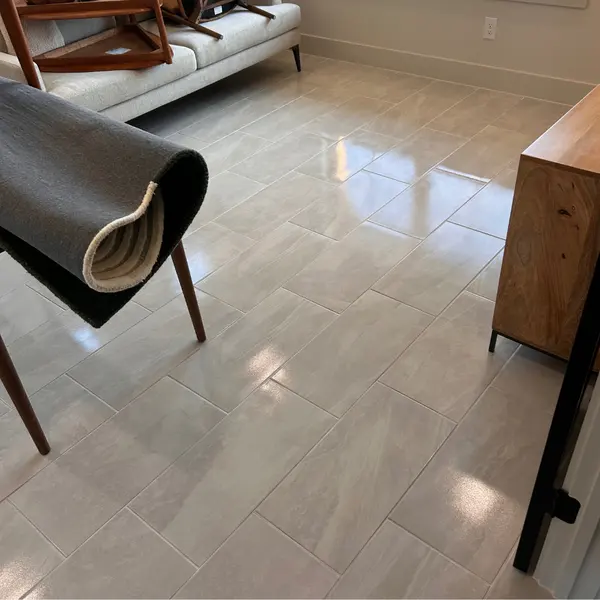 Tile walkway after tile and grout cleaning in a Keller home