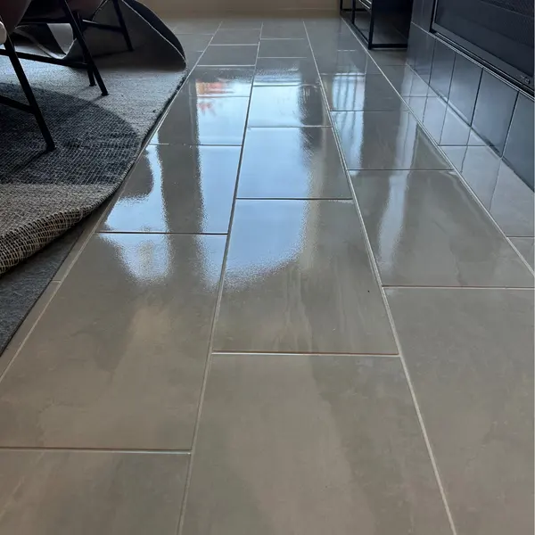 Kitchen tile floor after tile and grout cleaning in a Westlake home