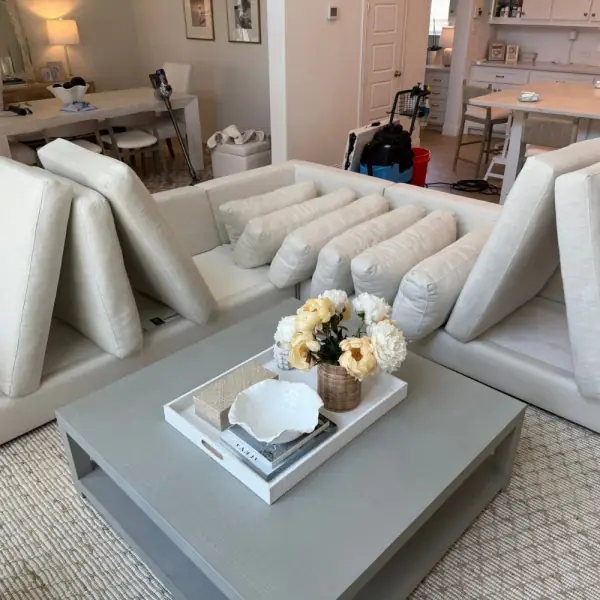 Sectional sofa after professional upholstery cleaning