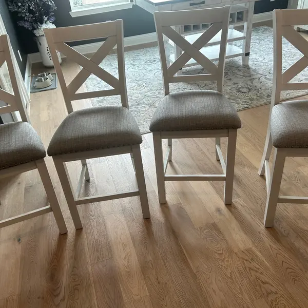 Upholstered dining chairs after cleaning in a Trophy Club home