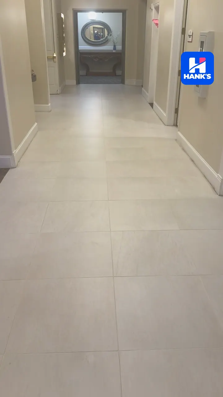 Video of a clean tile corridor in a senior living community in Keller